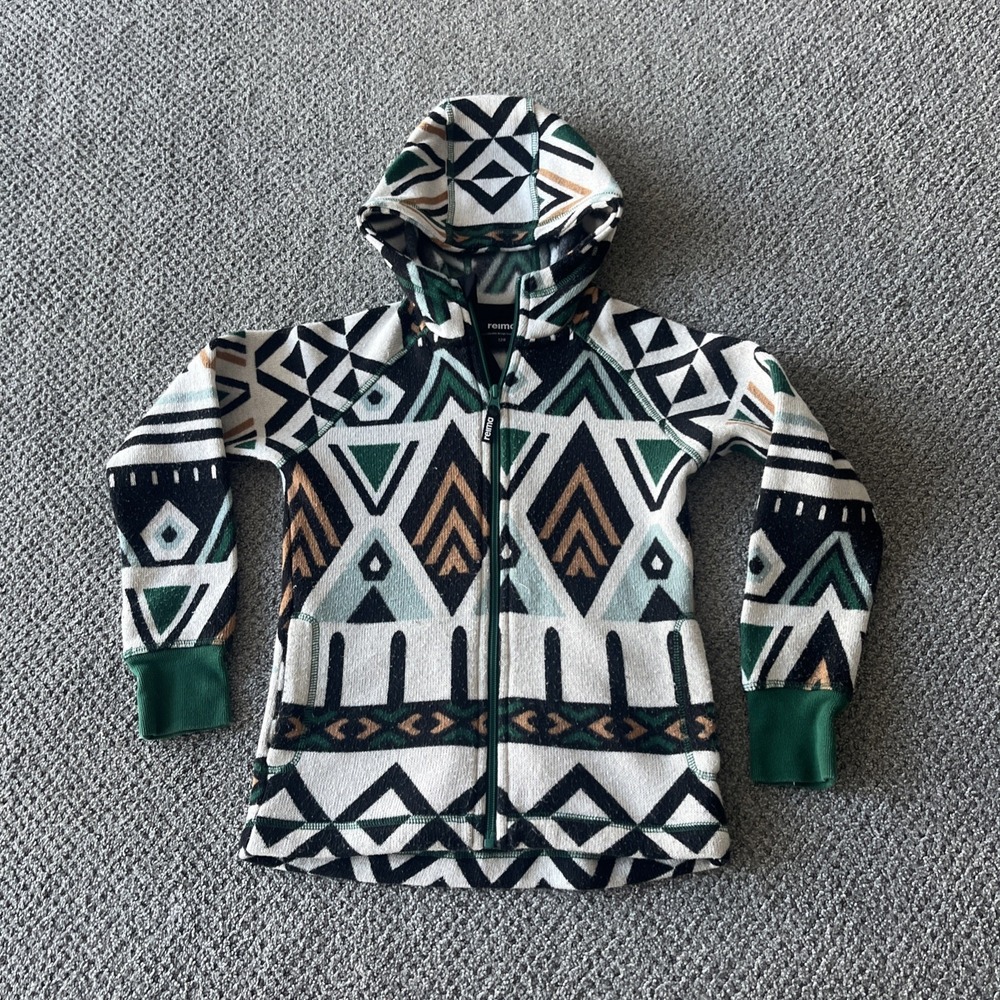 Reima Kids, Youth Size 128 Size 8 Years. Full‎ Zip Fleece Jacket, Hooded Sweater